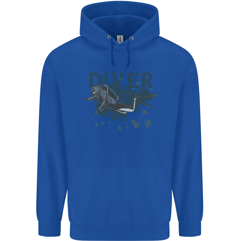 Scuba Diving Diver Childrens Kids Hoodie Royal Blue