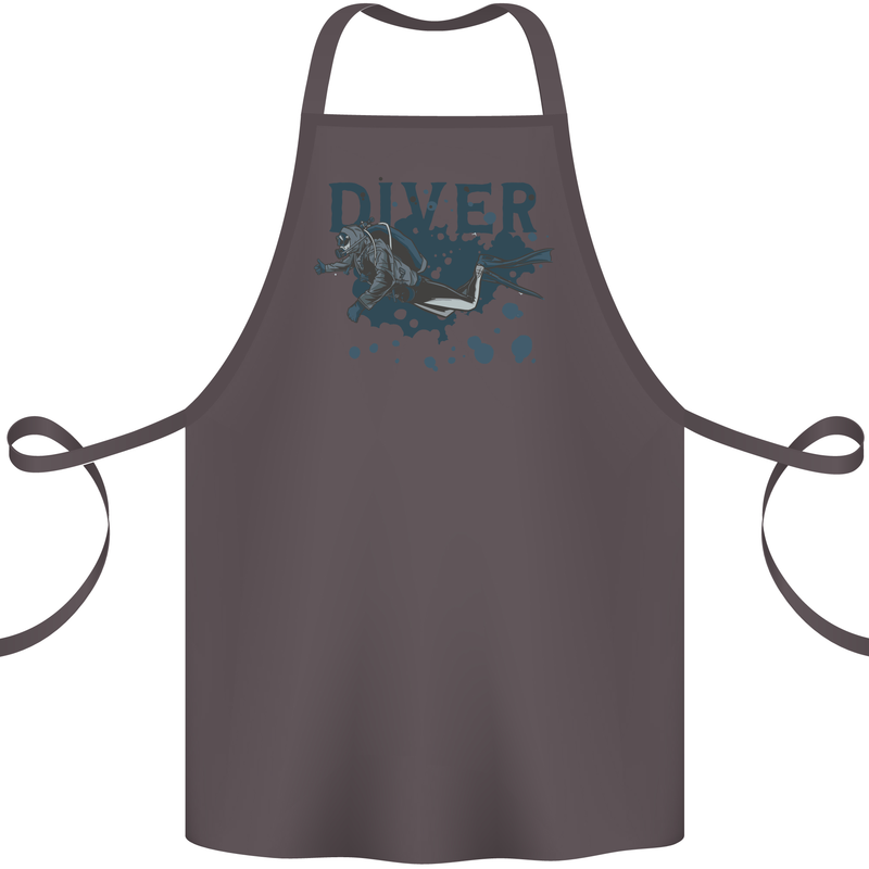 Scuba Diving Diver Cotton Apron 100% Organic Dark Grey