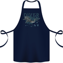 Scuba Diving Diver Cotton Apron 100% Organic Navy Blue