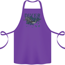 Scuba Diving Diver Cotton Apron 100% Organic Purple
