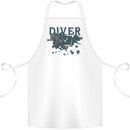 Scuba Diving Diver Cotton Apron 100% Organic White