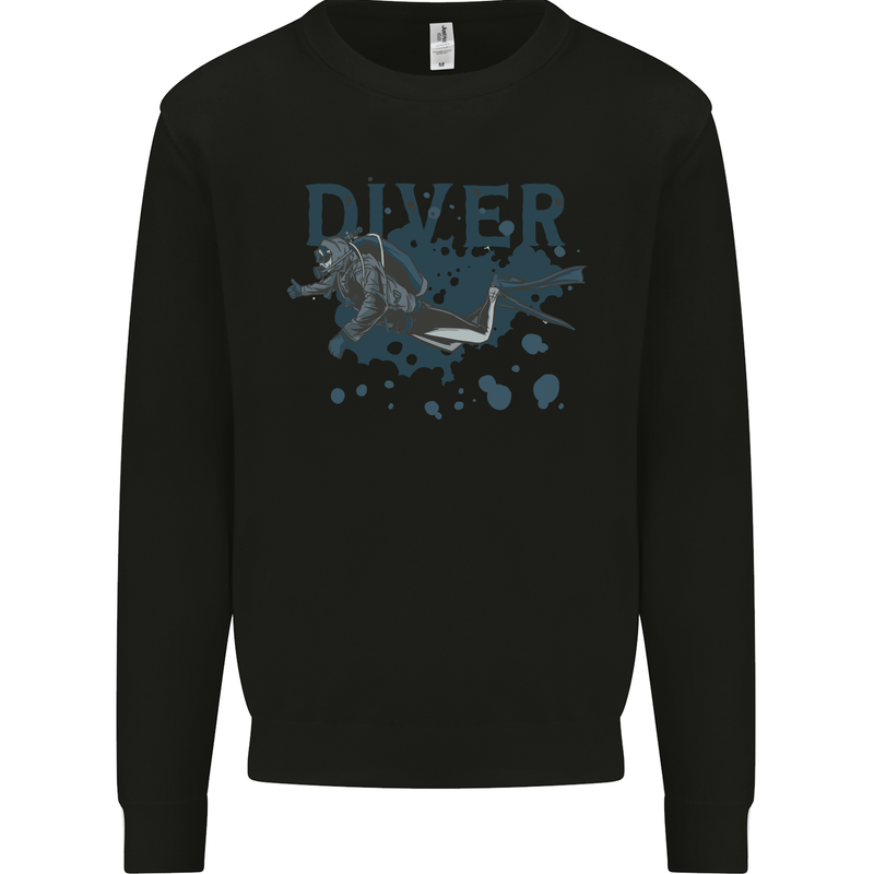 Scuba Diving Diver Kids Sweatshirt Jumper Black