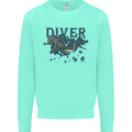 Scuba Diving Diver Kids Sweatshirt Jumper Peppermint