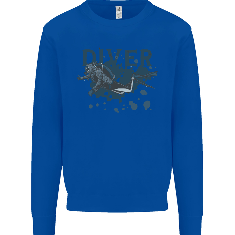 Scuba Diving Diver Kids Sweatshirt Jumper Royal Blue