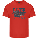 Scuba Diving Diver Mens Cotton T-Shirt Tee Top Red