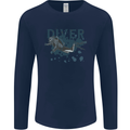 Scuba Diving Diver Mens Long Sleeve T-Shirt Navy Blue