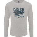 Scuba Diving Diver Mens Long Sleeve T-Shirt Sports Grey