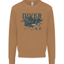 Scuba Diving Diver Mens Sweatshirt Jumper Caramel Latte