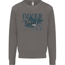 Scuba Diving Diver Mens Sweatshirt Jumper Charcoal