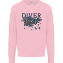 Scuba Diving Diver Mens Sweatshirt Jumper Light Pink
