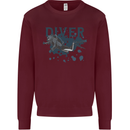 Scuba Diving Diver Mens Sweatshirt Jumper Maroon