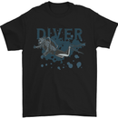 Scuba Diving Diver Mens T-Shirt 100% Cotton Black