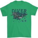 Scuba Diving Diver Mens T-Shirt 100% Cotton Irish Green
