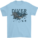 Scuba Diving Diver Mens T-Shirt 100% Cotton Light Blue