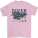 Scuba Diving Diver Mens T-Shirt 100% Cotton Light Pink