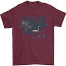 Scuba Diving Diver Mens T-Shirt 100% Cotton Maroon