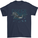 Scuba Diving Diver Mens T-Shirt 100% Cotton Navy Blue