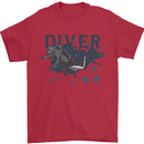 Scuba Diving Diver Mens T-Shirt 100% Cotton Red