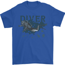 Scuba Diving Diver Mens T-Shirt 100% Cotton Royal Blue