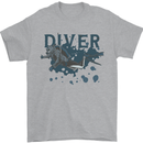 Scuba Diving Diver Mens T-Shirt 100% Cotton Sports Grey