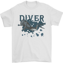 Scuba Diving Diver Mens T-Shirt 100% Cotton White