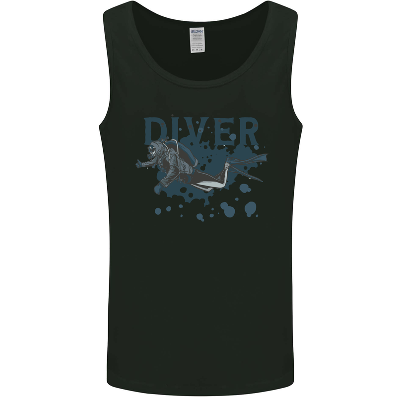 Scuba Diving Diver Mens Vest Tank Top Black