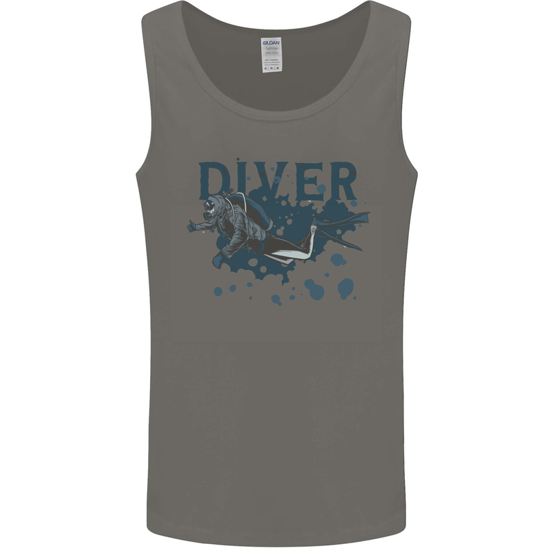 Scuba Diving Diver Mens Vest Tank Top Charcoal