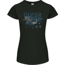 Scuba Diving Diver Womens Petite Cut T-Shirt Black