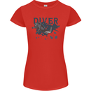 Scuba Diving Diver Womens Petite Cut T-Shirt Red