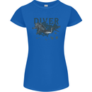 Scuba Diving Diver Womens Petite Cut T-Shirt Royal Blue