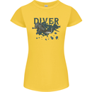 Scuba Diving Diver Womens Petite Cut T-Shirt Yellow