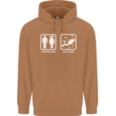 Scuba Diving Problem Solved Mens 80% Cotton Hoodie Caramel Latte