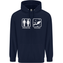 Scuba Diving Problem Solved Mens 80% Cotton Hoodie Navy Blue