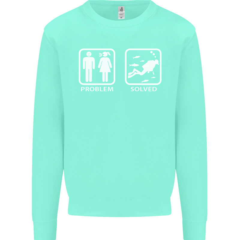 Scuba Diving Problem Solved Mens Sweatshirt Jumper Peppermint