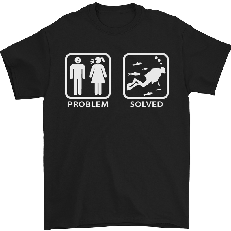 Scuba Diving Problem Solved Mens T-Shirt Cotton Gildan Black