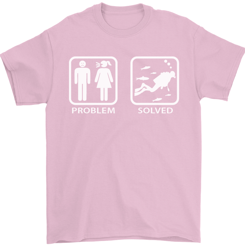 Scuba Diving Problem Solved Mens T-Shirt Cotton Gildan Light Pink