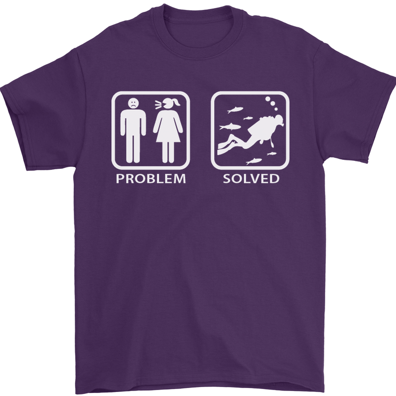 Scuba Diving Problem Solved Mens T-Shirt Cotton Gildan Purple