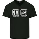 Scuba Diving Problem Solved Mens V-Neck Cotton T-Shirt Black