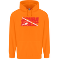 Scuba Diving Scubaholic Diver Dive Childrens Kids Hoodie Orange