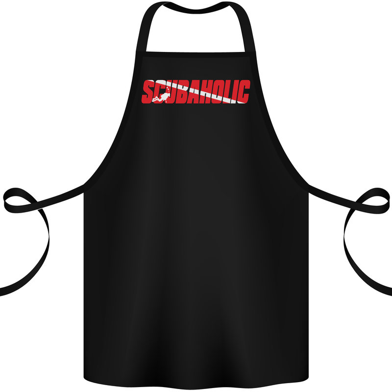 Scuba Diving Scubaholic Diver Dive Cotton Apron 100% Organic Black