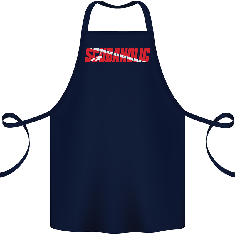Scuba Diving Scubaholic Diver Dive Cotton Apron 100% Organic Navy Blue