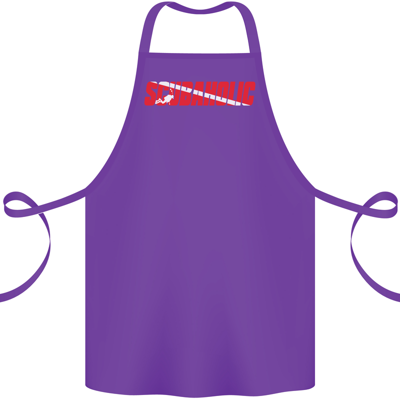 Scuba Diving Scubaholic Diver Dive Cotton Apron 100% Organic Purple