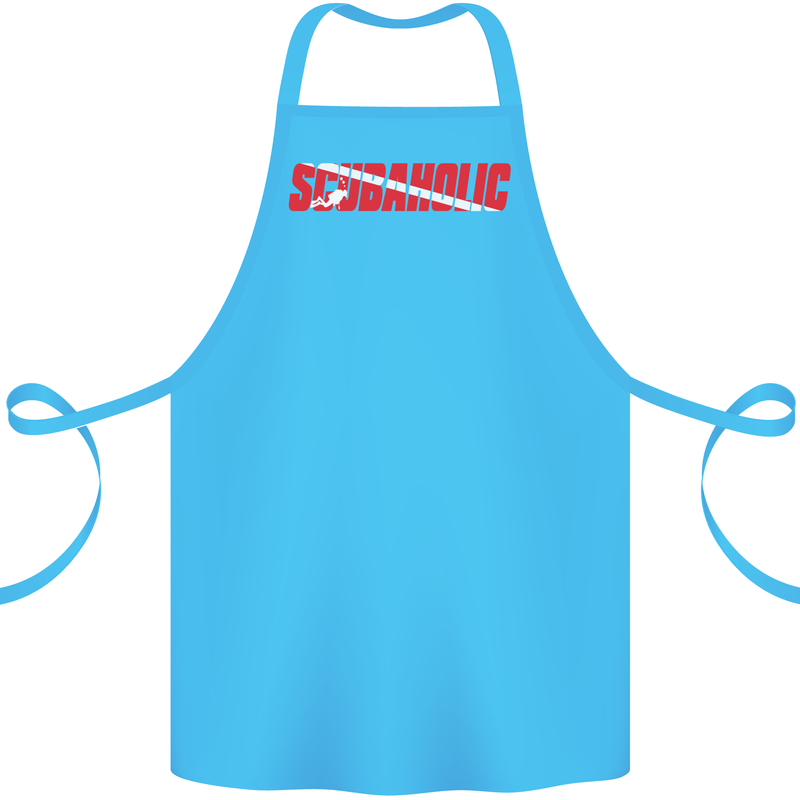 Scuba Diving Scubaholic Diver Dive Cotton Apron 100% Organic Turquoise