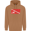 Scuba Diving Scubaholic Diver Dive Mens 80% Cotton Hoodie Caramel Latte