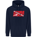 Scuba Diving Scubaholic Diver Dive Mens 80% Cotton Hoodie Navy Blue