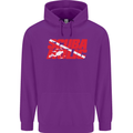 Scuba Diving Scubaholic Diver Dive Mens 80% Cotton Hoodie Purple