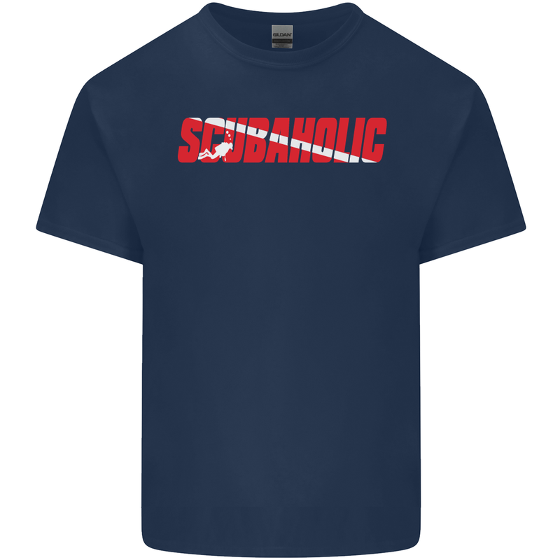 Scuba Diving Scubaholic Diver Dive Mens Cotton T-Shirt Tee Top Navy Blue