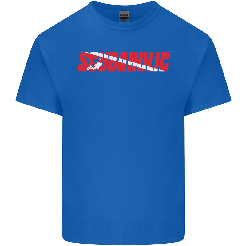 Scuba Diving Scubaholic Diver Dive Mens Cotton T-Shirt Tee Top Royal Blue