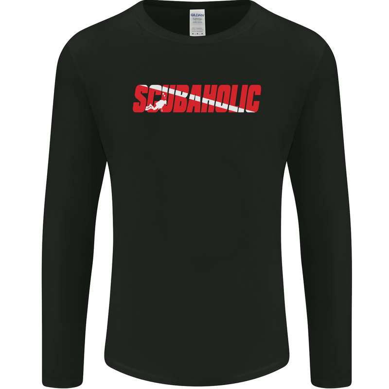 Scuba Diving Scubaholic Diver Dive Mens Long Sleeve T-Shirt Black