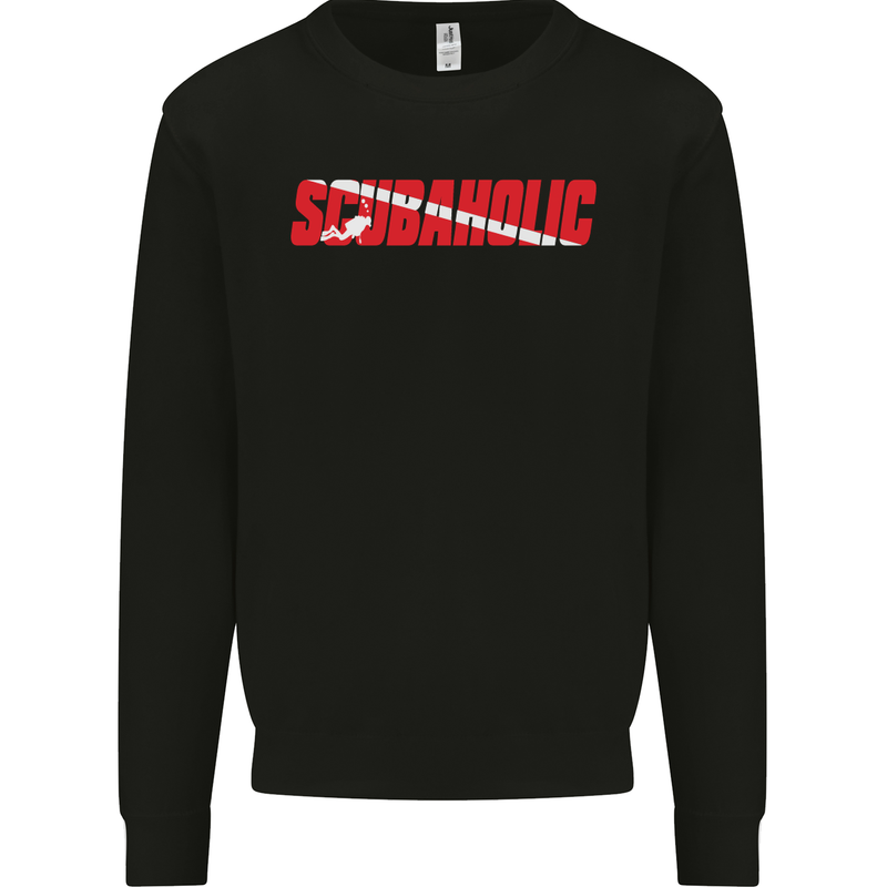 Scuba Diving Scubaholic Diver Dive Mens Sweatshirt Jumper Black